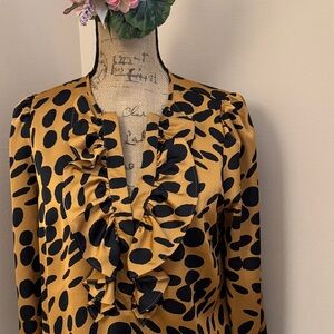 J. Crew Black and Gold Polka Dot Blazer